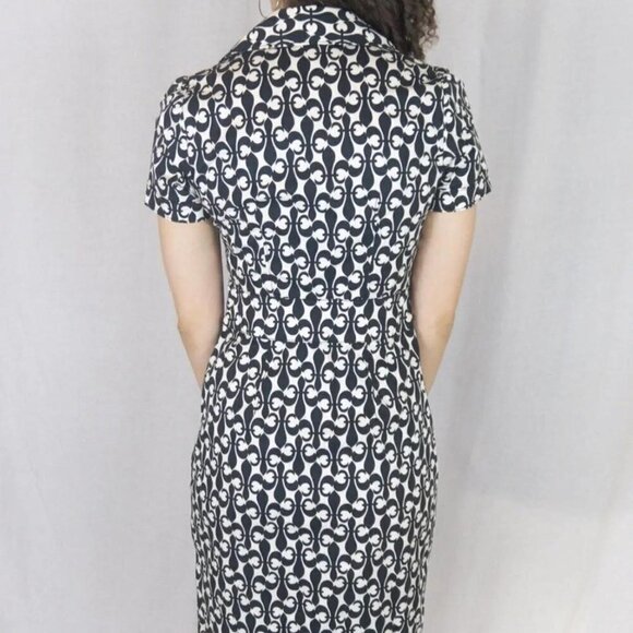 CLUB MONACO fleur de lis abstract printed collared dress size 0 - Picture 8 of 8
